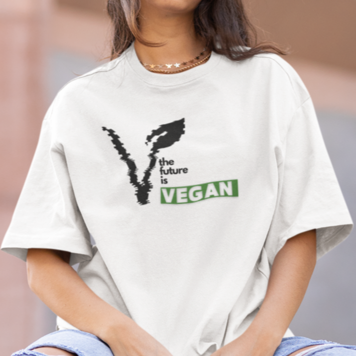 the future is vegan oversized shirt 